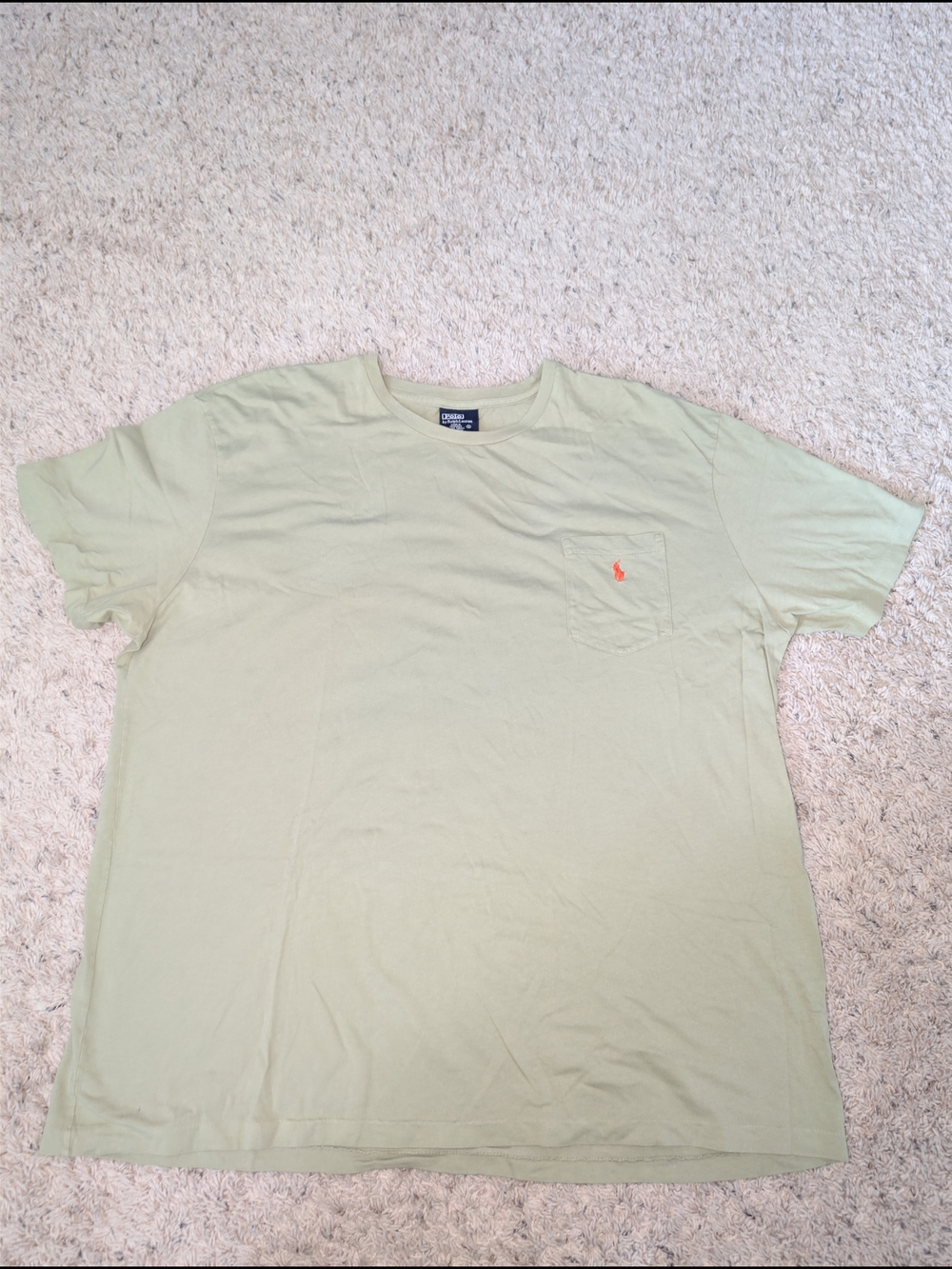 Vintage Polo by Ralph Lauren Light Green Short Sleeve Tee with Orange Pony